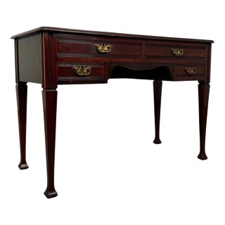 Antique Early 20th Century English Mahogany Writing Table For Sale