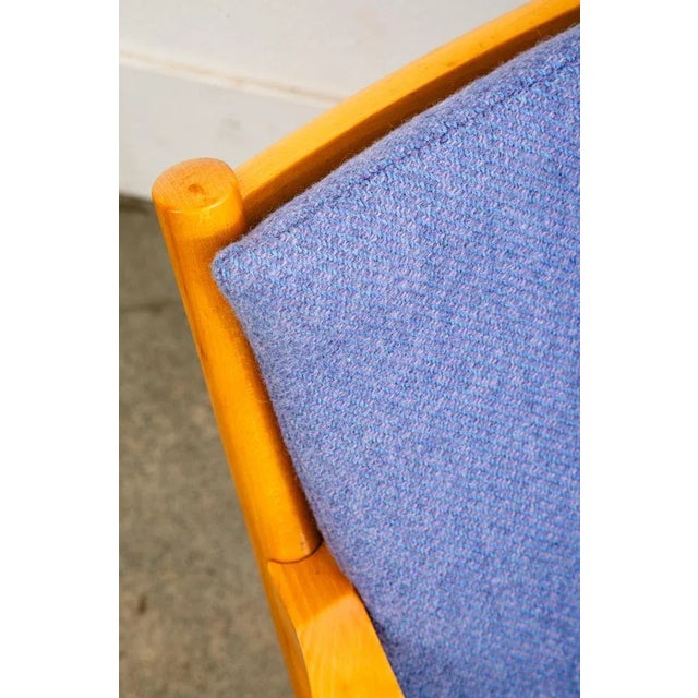 Mid Century Danish Modern Lounge Chair Ole Erik Jorgensen Purple Fabric Wood MCM For Sale - Image 11 of 12