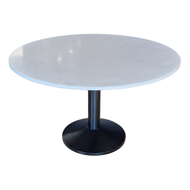 TL30 Round Metal and Marble Table by Franco Albini and Franca Helg for Poggi, Italy, 1960s For Sale