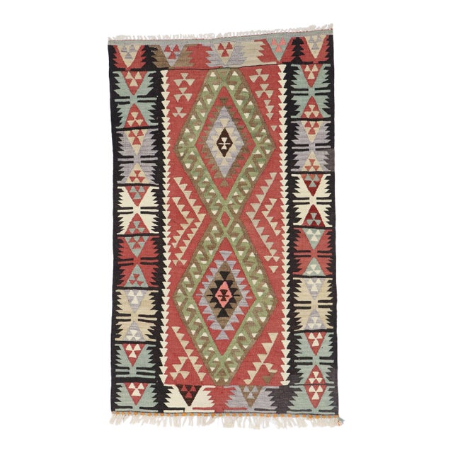 Vintage Persian Shiraz Kilim Rug, 03'00 X 05'00 For Sale