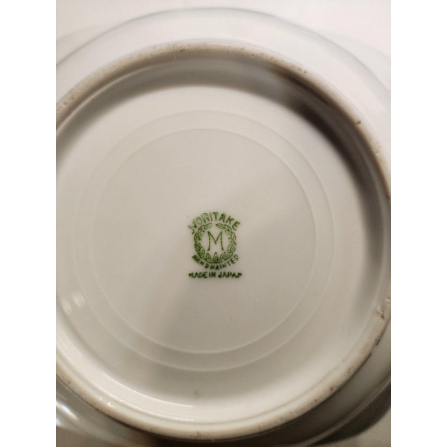 Mid-Century Modern 1950s Noritake Porcelain Square Handled Dish With Blue and Yellow Butterfly Motif For Sale - Image 3 of 5