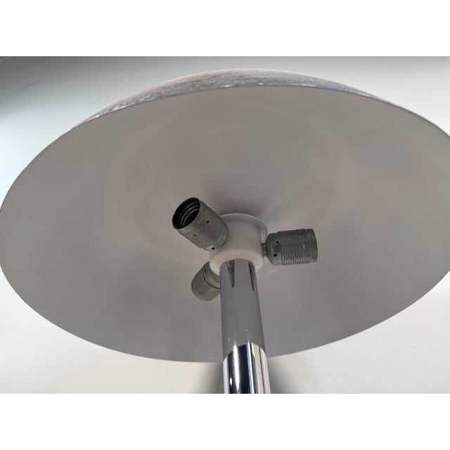 Chrome Vintage Mid Century Modern Egon Hillebrand Chrome Table Lamp With Sculptural Gray Shade, c.1970's For Sale - Image 8 of 11