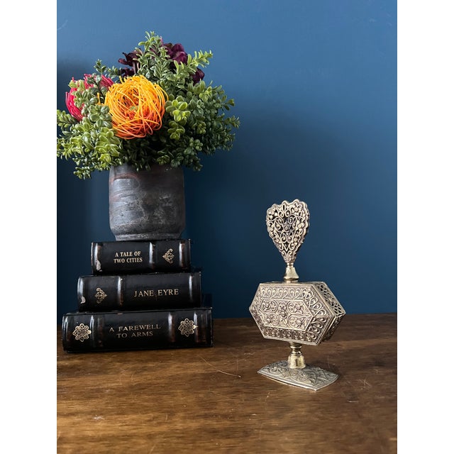 Vintage Ornate Brass Perfume Bottle For Sale - Image 11 of 12
