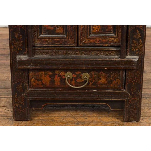 19th Century 19th Century Chinese Qing Dynasty Period Bedside Cabinet with Original Lacquer For Sale - Image 5 of 13