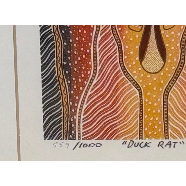 Tribal Richard Bell “Duck Rat” Signed & Numbered Aboriginal Serigraph, Edition 557/1000, Framed For Sale - Image 3 of 8