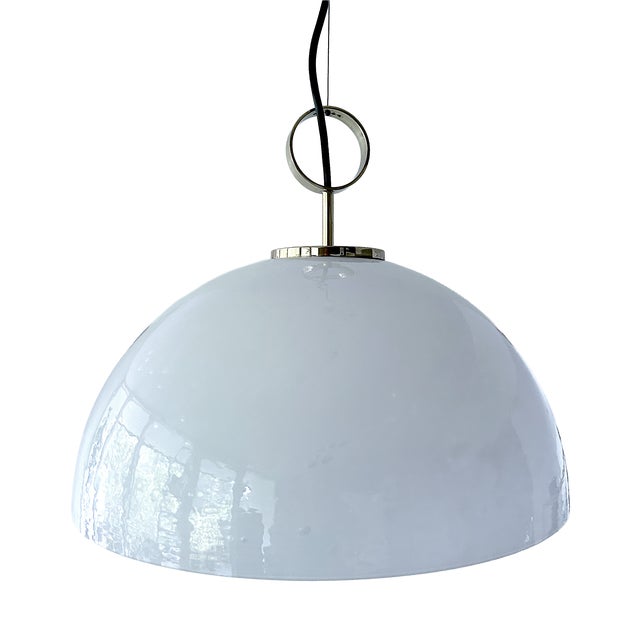 Space Age Pendant Light in Glass from Glashütte Limburg, 1950s For Sale