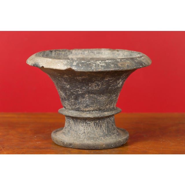 Ceramic Chinese Han Dynasty Petite Vessel circa 202 BC-200 AD with Incised Motifs For Sale - Image 7 of 12