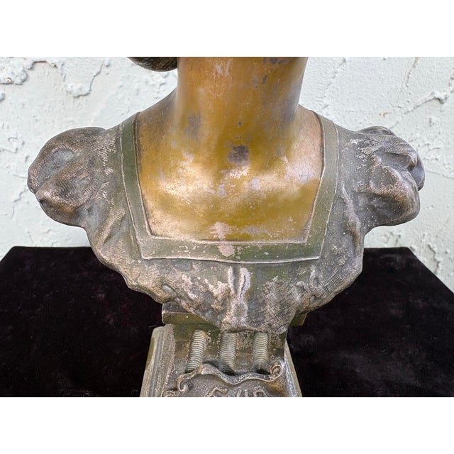 Art Nouveau Polychrome Bust “Enid” of a Young Woman, European, C. 1900–1915 For Sale - Image 9 of 12