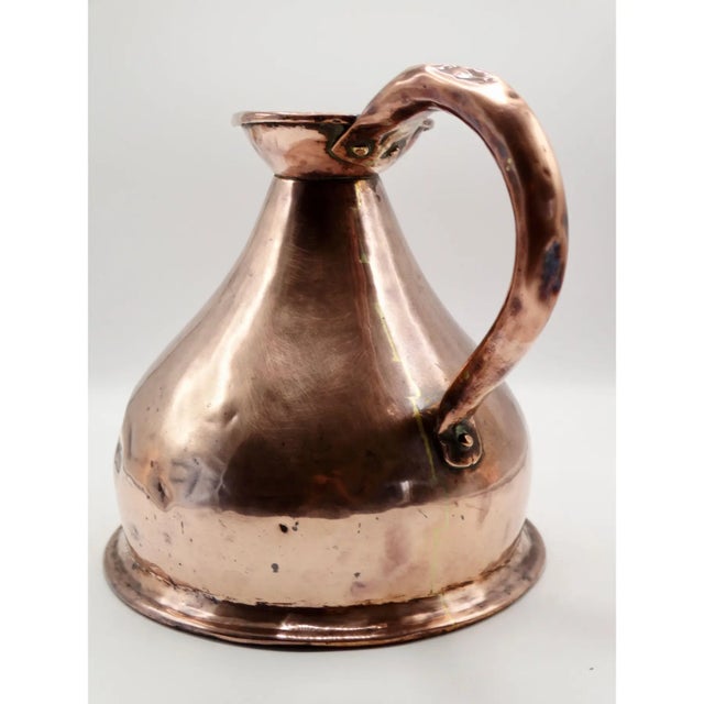 Copper 19th-C English Copper 1 Galloon Measure Ale Pitcher For Sale - Image 8 of 10