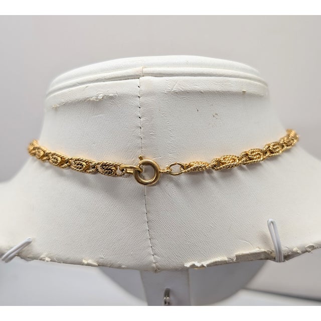 1970s Vintage 1970s Signed Napier Goldtone Aztec Inspired Round Pendant Necklace For Sale - Image 5 of 7