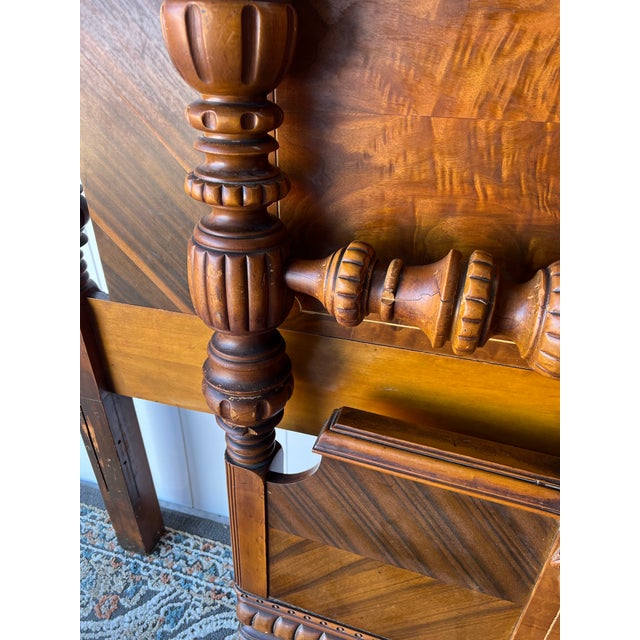 Vintage Art Deco Full/Double Bedframe Waterfall Poster Bed For Sale - Image 4 of 10