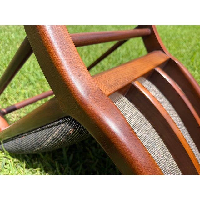 Vintage Mid-Century Sculptural Walnut Dining Chairs With Sabre Legs, Set of 6 For Sale - Image 14 of 18