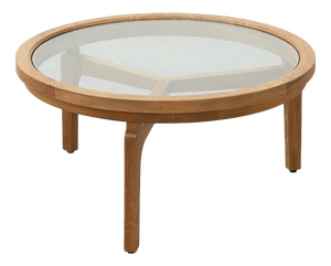 Modernist Table in Ceder Wood and Glass, Italy, 1990s
