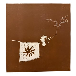 Claudio Granaroli, Composition, 1970s, Linocut For Sale