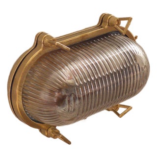 Athnes Solid Brass Wall Sconce – Handmade Nautical Outdoor Light For Sale