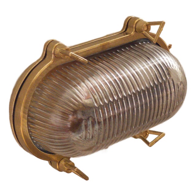 Athnes Solid Brass Wall Sconce – Handmade Nautical Outdoor Light For Sale