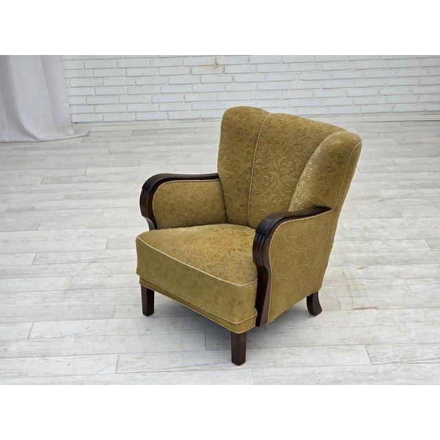 Vintage Danish Lounge Chair in Dark Beech, 1950s For Sale - Image 16 of 18