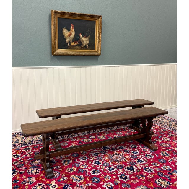 BEAUTIFUL Antique French Farmhouse Benches, Banquette Seating or Pair Window Seats Handsome pair of French Country...