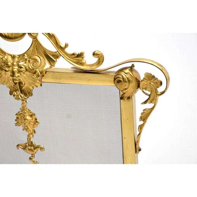 Antique French Gilt Metal Fire Screen, 1900 For Sale - Image 9 of 11
