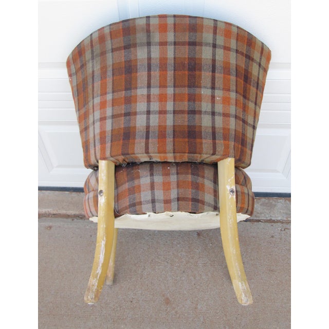Cocktail Side Chair Mid Century Modern Plaid For Sale - Image 13 of 13