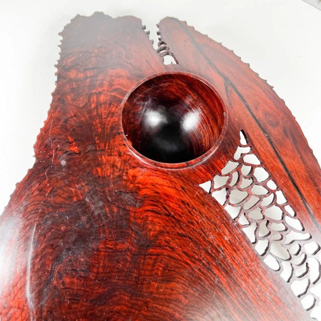1970s Handcrafted Organic Rosewood Lattice Table Sculpture For Sale In San Diego - Image 6 of 16