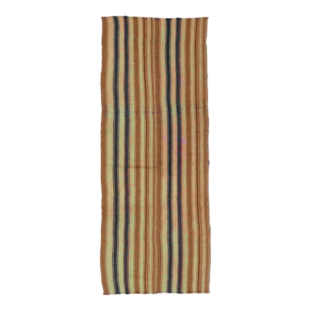 Vintage Brown Turkish Kilim Runner - 2`7″ X 7`9″ Ft. For Sale
