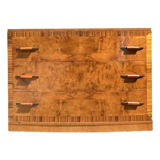 Vintage Deco Burl Wood Chest of Drawers For Sale