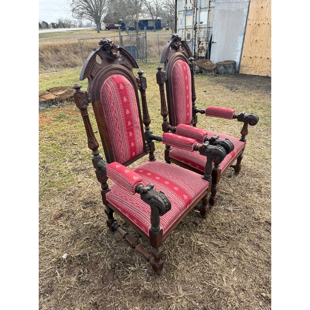 French Country Large 18th Century French Renaissance Solid Walnut Armchair- A Pair For Sale - Image 3 of 18