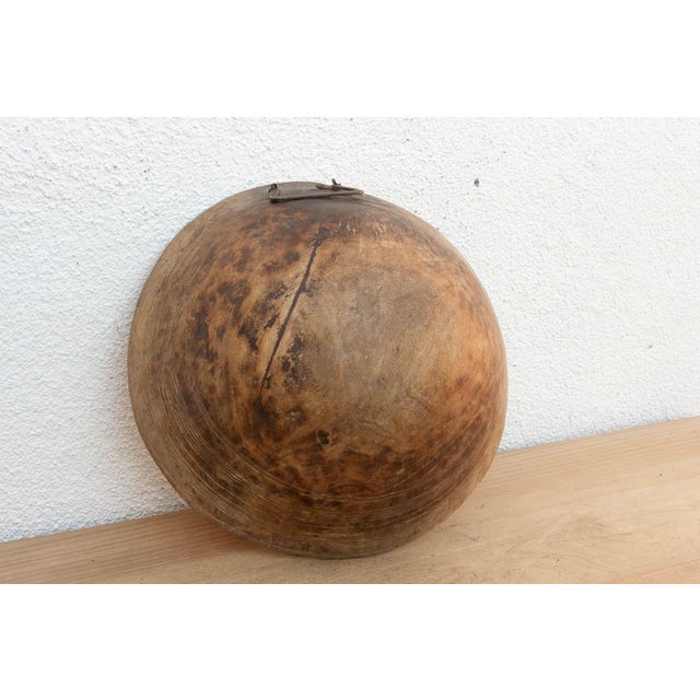 Antique African Bowl With Metal Handle For Sale - Image 9 of 11