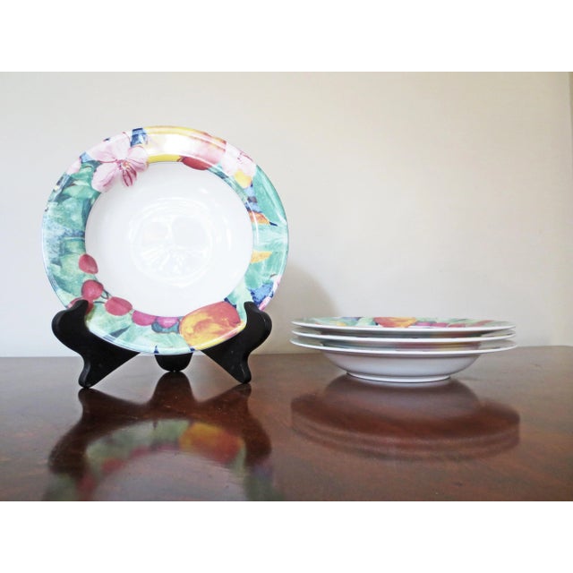 1990s Mikasa Maxima Exotic Garden Large Rim Soup Bowls- Set of 4 For Sale - Image 11 of 11
