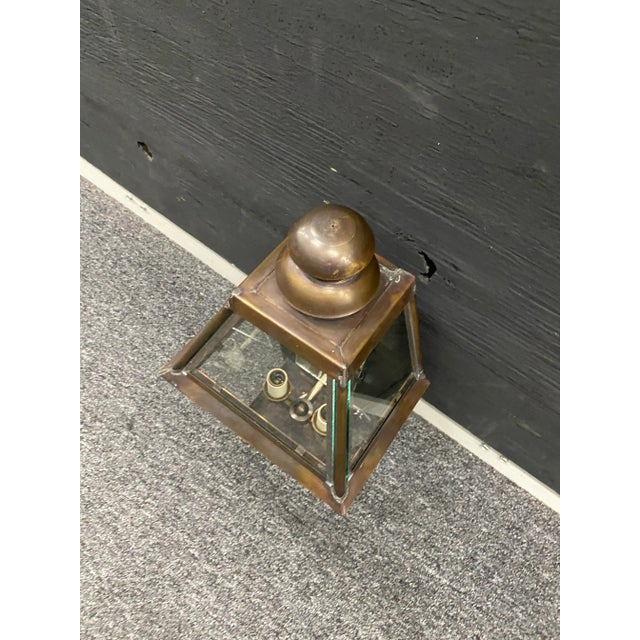 2010s Custom Natural Brass Exterior Sconce Light Fixture For Sale - Image 5 of 7