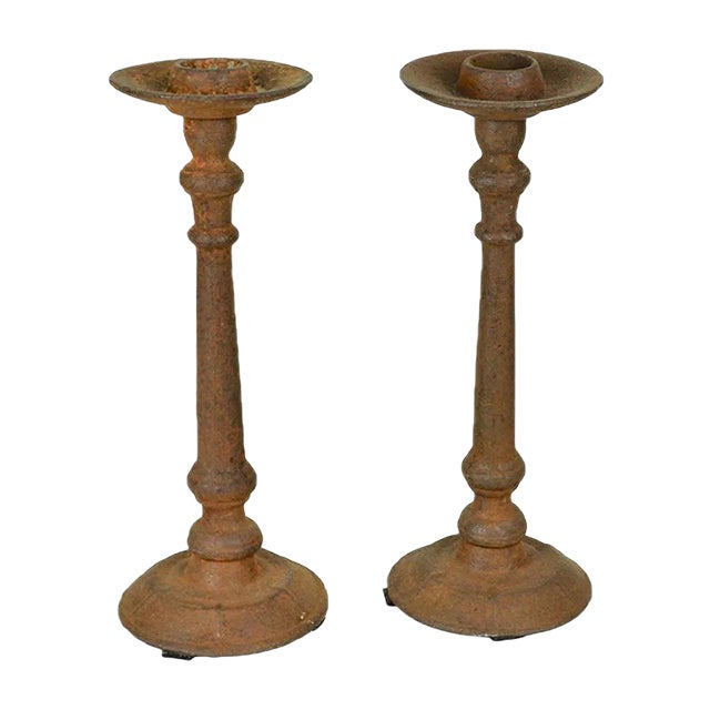 Iron Candleholders, 1940s, Set of 2 For Sale