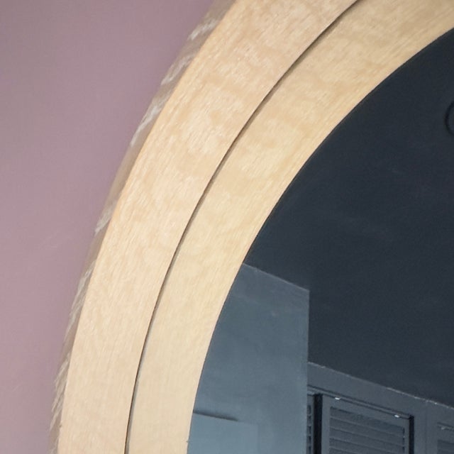 Elegant Arched White Oak Euclid Floor Mirror by Coolican & Company For Sale In Miami - Image 6 of 13