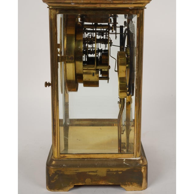 Wm. L. Gilbert Crystal Regulator Carriage Clock, Antique Brass For Sale In Los Angeles - Image 6 of 9