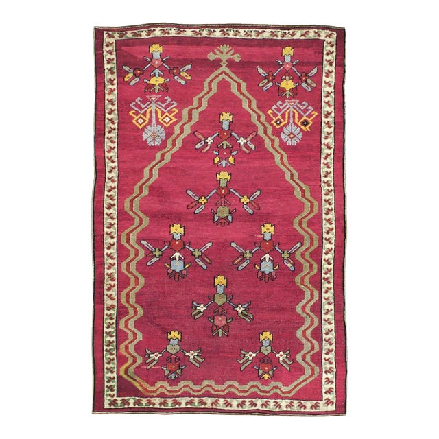 Galerie Shabab Collection Early 20th Century Turkish Ghiordes Throw Rug For Sale
