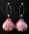 Offered for sale is a stunning pair of vintage mid-century modern lavender and pink iridescent art drip glaze decorative...