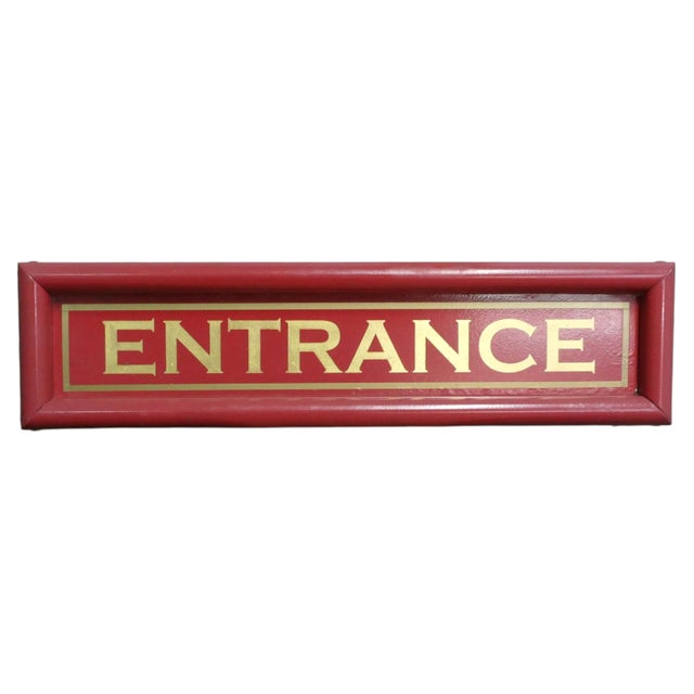Metal Hand-Painted Red and Gold Leaf Entrance Sign, 1960s For Sale - Image 7 of 7