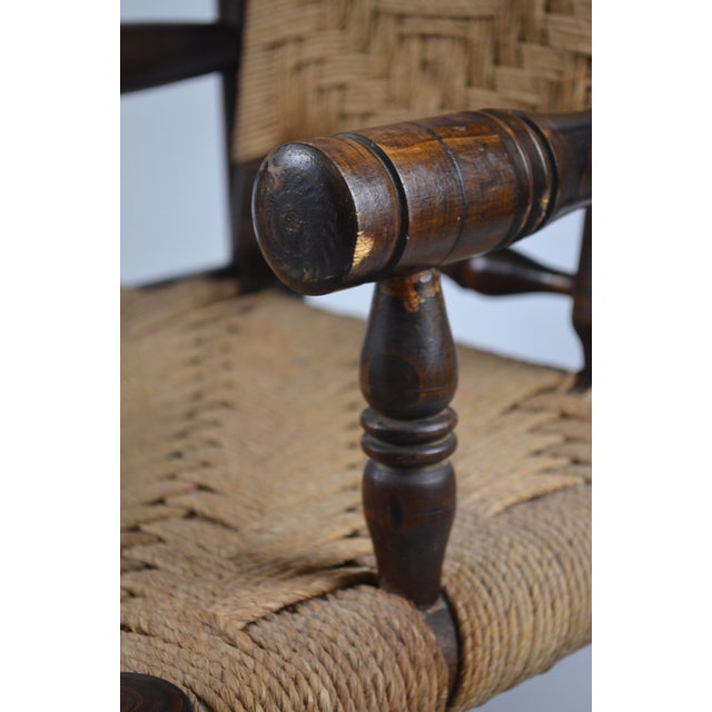 Mid-Century French Wood and Rope Woven Armchair, 1950s For Sale - Image 13 of 16