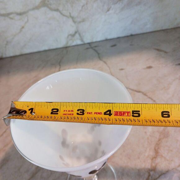 Vintage Murano Martini Drinking Glass Handblown White Brown Spots Art Deco Bar For Sale - Image 9 of 10