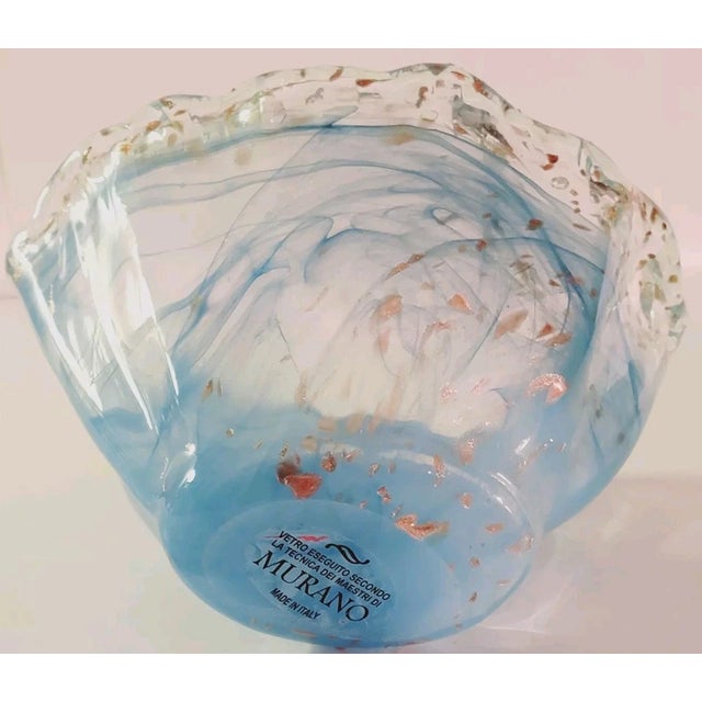 Murano Vintage Murano Tammaro Home Italy Blue GLD Bowl -Set of 2 For Sale - Image 4 of 4