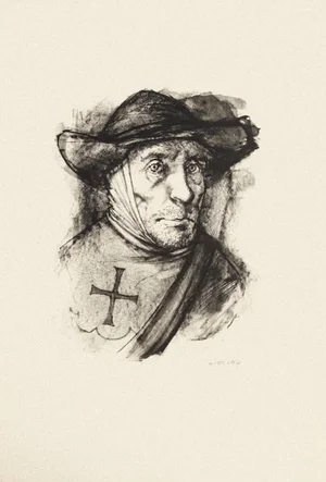 Portrait of Man - Original Etching by Michel Ciry - 1964 1964