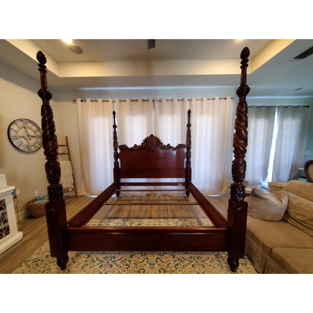 Ralph Lauren Henredon Mahogany Four Poster King Size Bed Frame Chairish