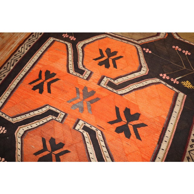 Gallery Size Vintage Zabihi Collection Turkish Kilim - 6'3" x 14'8" For Sale - Image 4 of 8
