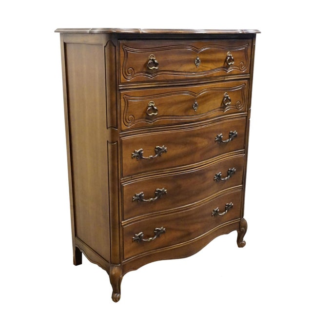 French Provincial Bassett Furniture Cherry Country French Provincial 38" Chest of Drawers 190-5-A371 For Sale - Image 3 of 11