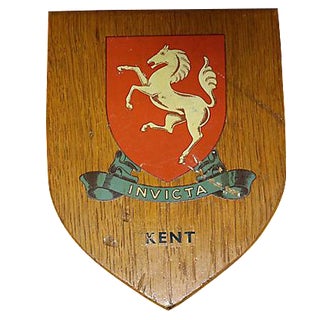 Vintage English White Horse of Kent Wall Plaque For Sale