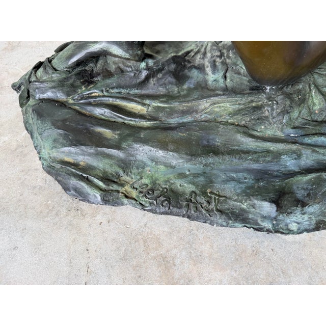 Vintage Léela Art Sculptural Bronze Ballet Dancers Dining Table Base With Beveled Glass Top For Sale - Image 9 of 13