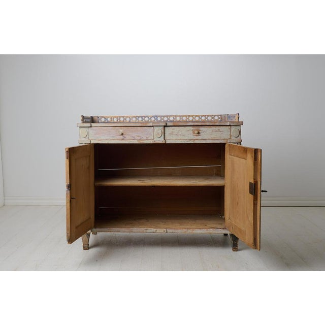 Gustavian (Swedish) Swedish Gustavian Sideboard with Hand-Carved Decorations For Sale - Image 3 of 17