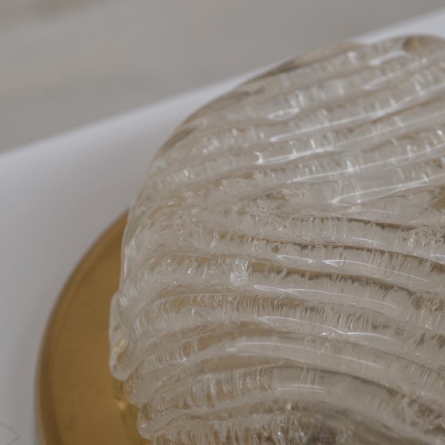 Mid-Century German Frosted Glass and Brass Wall Light, 1970s For Sale - Image 4 of 5