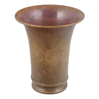 Art Deco Vase in Patinated Bronze, Denmark, 1940s For Sale