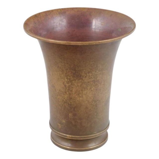Art Deco Vase in Patinated Bronze, Denmark, 1940s For Sale